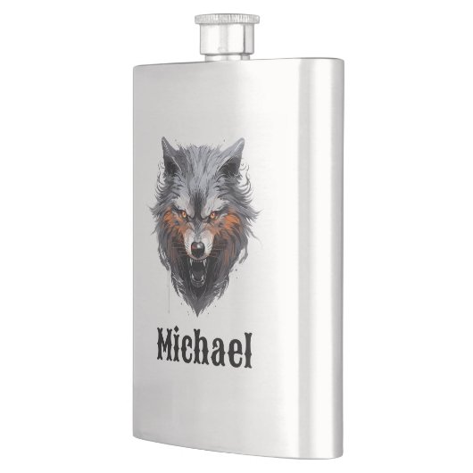 Snarling Wolf Personalized Flacon (Links)