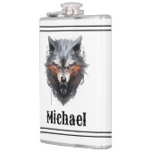 Snarling Wolf Personalized Heupfles (Links)