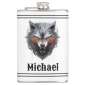 Snarling Wolf Personalized Heupfles (Voorkant)