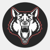 Snarling Wolf Ronde Sticker (Voorkant)