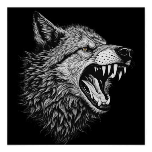 Snarly Wolf Perfect Poster (Voorkant)