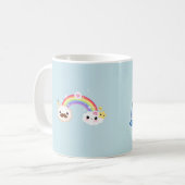 Snarwaliteit van Cute kawaii met regenboog en spar Koffiemok (Voorkant links)
