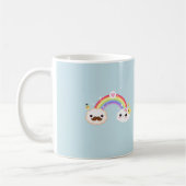 Snarwaliteit van Cute kawaii met regenboog en spar Koffiemok (Links)