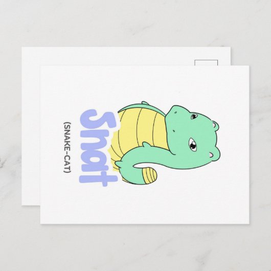 Snat (Slang + Kat) Briefkaart (Voorkant / Achterkant)