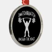 Snatchsquatch, Cartoon Big Foot, Beast, Funny Gym Metalen Ornament (Rechts)