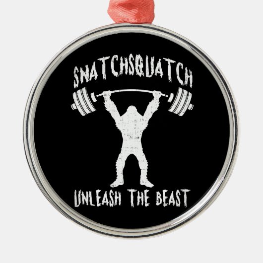 Snatchsquatch, Cartoon Big Foot, Beast, Funny Gym Metalen Ornament (Voorkant)