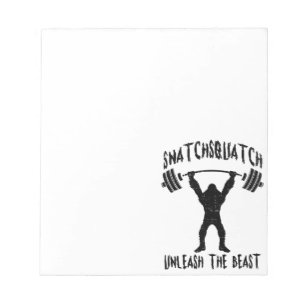 Snatchsquatch, Cartoon Big Foot, Beast, Funny Gym Notitieblok