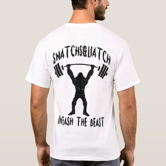 Snatchsquatch, Cartoon Big Foot, Beast, Funny Gym T-shirt (Achterkant)