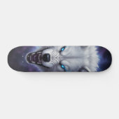 Snauwende witte wolf kop Skateboard (Horizontaal)