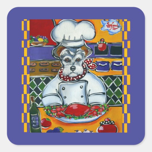 SNAUZER  VIERKANTE STICKER (Voorkant)