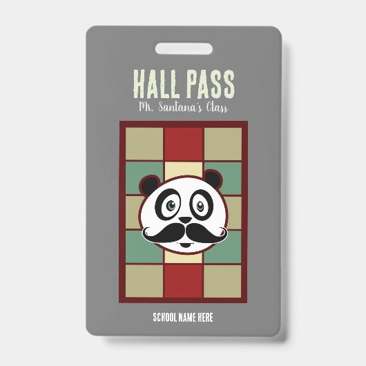 Snavel Panda Hall Pass Badge (Voorzijde)