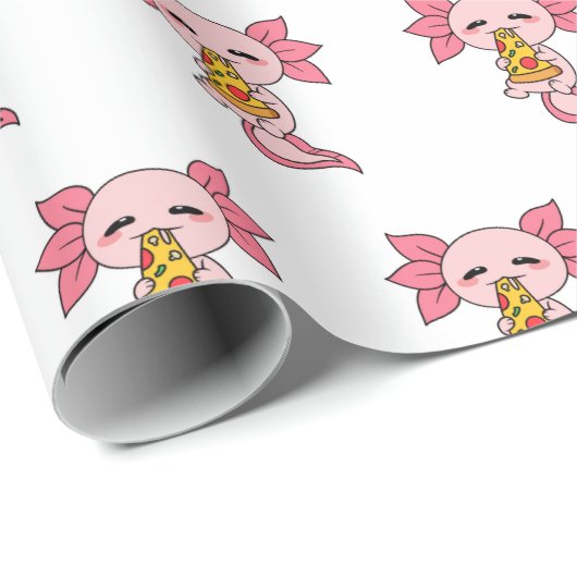 'Snaxalotl' Snacking Axolotl Wrapping Paper Cadeaupapier (Rol Hoek)