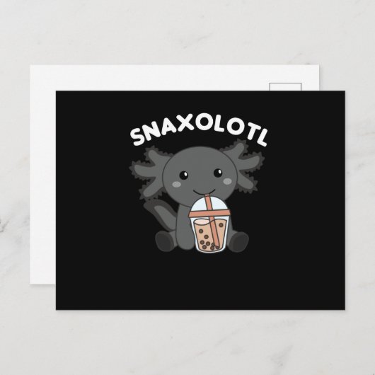 Snaxolotl Axolotl Bubble Tea Lovers Sweet Animals Briefkaart (Voorkant / Achterkant)