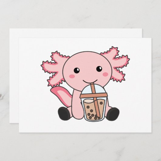 Snaxolotl Axolotl Bubble Tea Lovers Sweet Animals Kaart (Voorkant / Achterkant)
