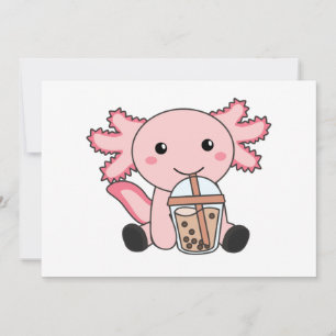 Snaxolotl Axolotl Bubble Tea Lovers Sweet Animals Kaart