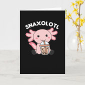 Snaxolotl Axolotl Bubble Tea Lovers Sweet Animals Kaart (Gele Bloem)