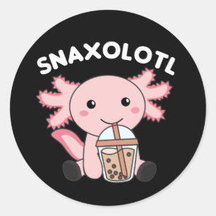 Snaxolotl Axolotl Bubble Tea Lovers Sweet Animals Ronde Sticker