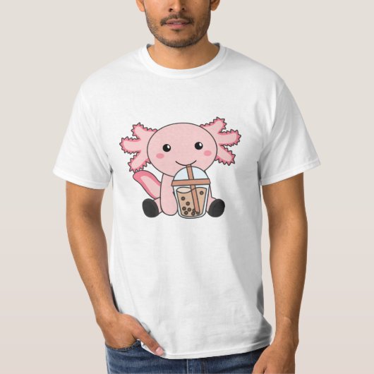 Snaxolotl Axolotl Bubble Tea Lovers Sweet Animals T-shirt (Voorkant)
