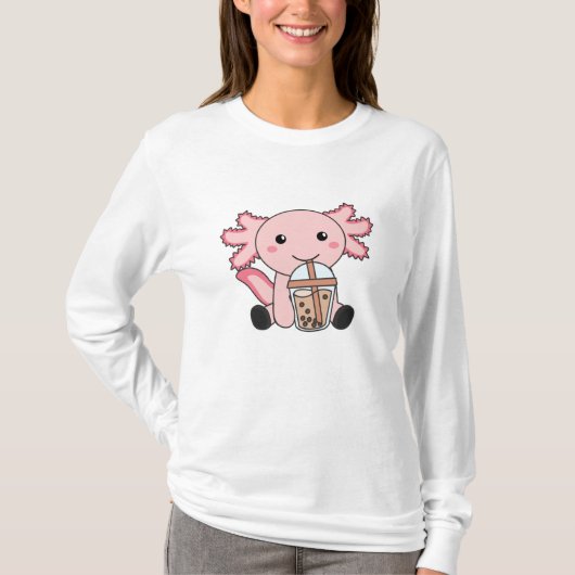 Snaxolotl Axolotl Bubble Tea Lovers Sweet Animals T-shirt (Voorkant)