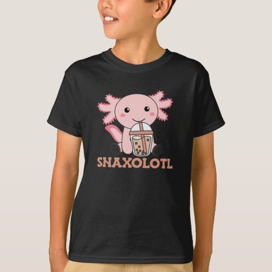 Snaxolotl Axolotl Bubble Tea Lovers Sweet Animals T-shirt (Voorkant)