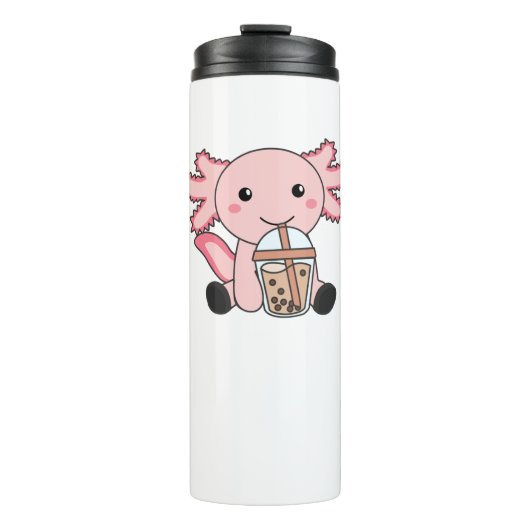 Snaxolotl Axolotl Bubble Tea Lovers Sweet Animals Thermosbeker (Voorkant)