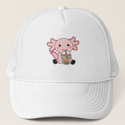 Snaxolotl Axolotl Bubble Tea Lovers Sweet Animals Trucker Pet (Voorkant)