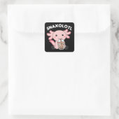 Snaxolotl Axolotl Bubble Tea Lovers Sweet Animals Vierkante Sticker (Tas)
