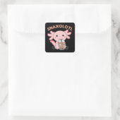 Snaxolotl Axolotl Bubble Tea Lovers Sweet Animals Vierkante Sticker (Tas)