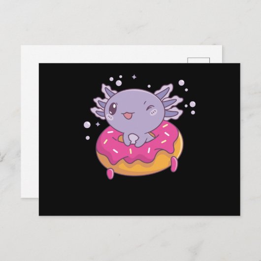 Snaxolotl Axolotl Donut Lovers Zoete dieren Briefkaart (Voorkant / Achterkant)