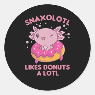 Snaxolotl Axolotl Donut Lovers Zoete dieren Ronde Sticker