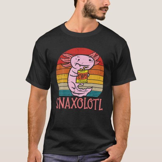 Snaxolotl Axolotl Eat Chips T-shirt (Voorkant)