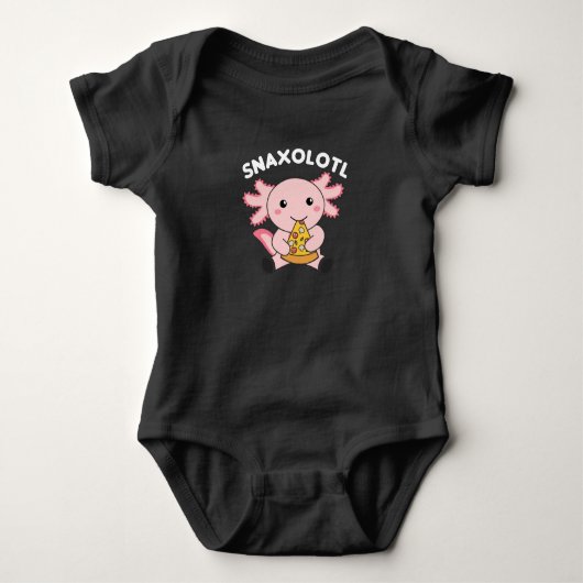 Snaxolotl Axolotl Lover Cute Animals Pizza Romper (Voorkant)
