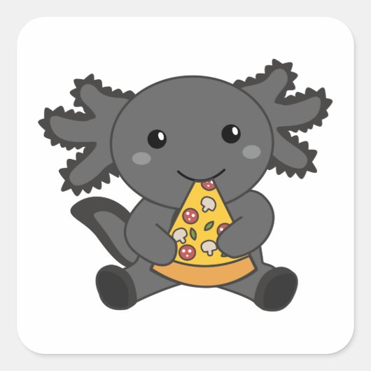Snaxolotl Axolotl Lover Cute Animals Pizza Square Vierkante Sticker (Voorkant)