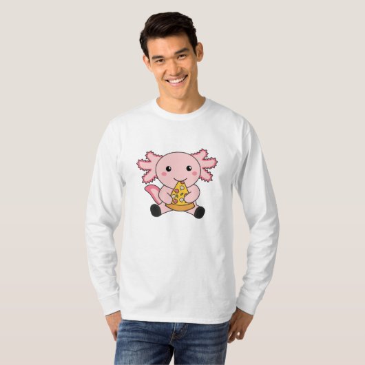 Snaxolotl Axolotl Lover Cute Animals Pizza T-shirt (Voorkant volledig)