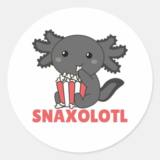 Snaxolotl Axolotl Lovers Sweet Animals Cla Ronde Sticker (Voorkant)