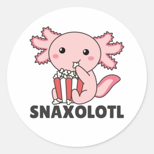 Snaxolotl Axolotl Lovers Sweet Animals Cla Ronde Sticker (Voorkant)