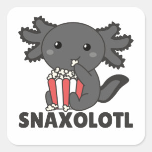 Snaxolotl Axolotl Lovers Sweet Animals Popcorn Squ Vierkante Sticker