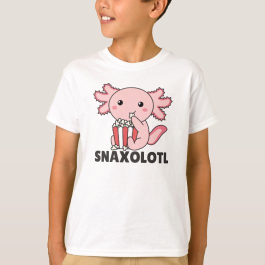 Snaxolotl Axolotl Lovers Sweet Animals Popcorn T-shirt (Voorkant)