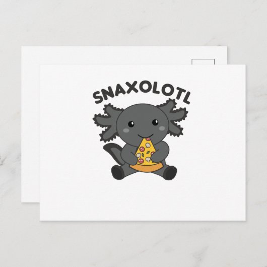 Snaxolotl Axolotl Pizza Lovers Sweet Animals Briefkaart (Voorkant / Achterkant)