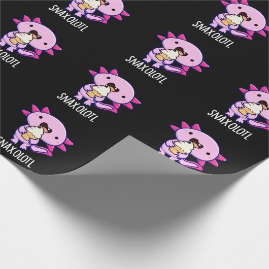 Snaxolotl Grappig Axolotl Pun Dark BG Cadeaupapier (Hoek)