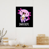 Snaxolotl Grappig Axolotl Pun Dark BG Poster (Keuken)