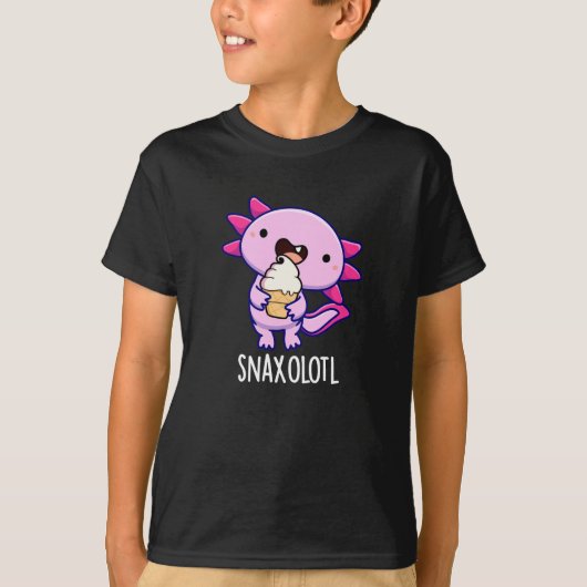 Snaxolotl Grappig Axolotl Pun Dark BG T-shirt (Voorkant)
