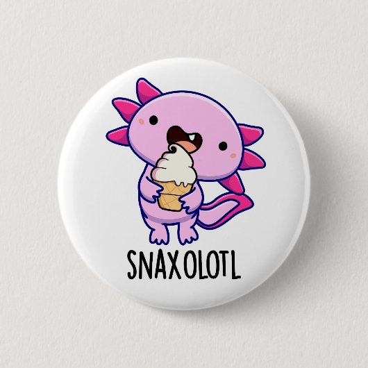 Snaxolotl Grappig Axolotl Pun Ronde Button 5,7 Cm (Voorkant)