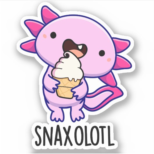 Snaxolotl Grappig Axolotl Pun Sticker (Voorkant)