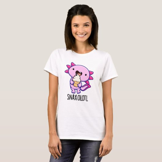 Snaxolotl Grappig Axolotl Pun T-shirt (Voorkant volledig)