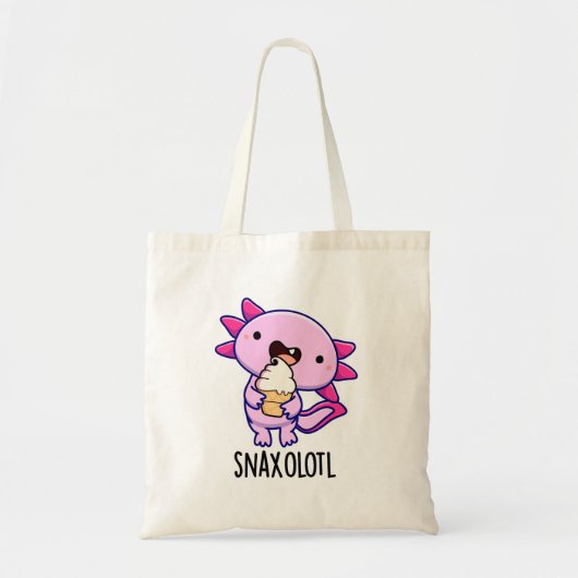Snaxolotl Grappig Axolotl Pun Tote Bag (Voorkant)
