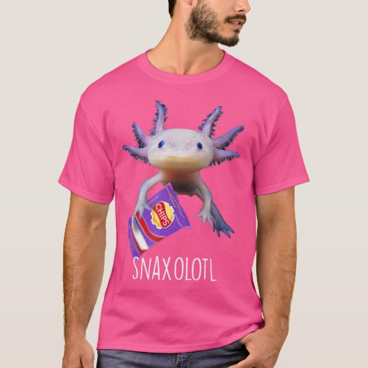 Snaxolotl Snack Foodie Funny Axolotl Salamander PU T-shirt (Voorkant)
