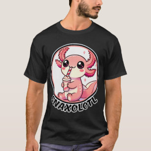 Snaxolotl Sticker Kawaii Axolotl Met milkshake T-shirt