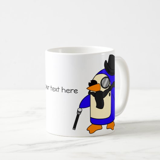 Snazzy Black Penguins Koffiemok (Voorkant rechts)