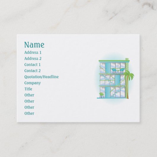 Snazzy Blue Sky Apartments. Visitekaartje (Voorkant)